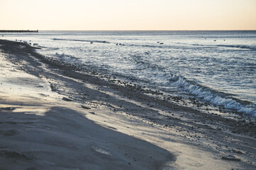 Beach at sunset, Baltic Sea, Poland