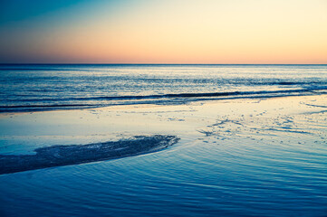 Beach at sunset, Baltic Sea, Poland