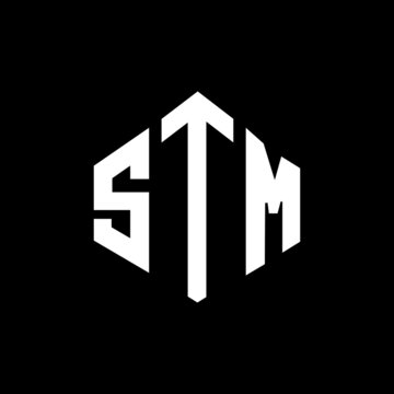 STM letter logo design with polygon shape. STM polygon and cube shape logo design. STM hexagon vector logo template white and black colors. STM monogram, business and real estate logo.