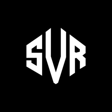 SVR letter logo design with polygon shape. SVR polygon and cube shape logo design. SVR hexagon vector logo template white and black colors. SVR monogram, business and real estate logo.