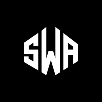 SWA letter logo design with polygon shape. SWA polygon and cube shape logo design. The three initials form a circle logo. SWA monogram, business and real estate logo.