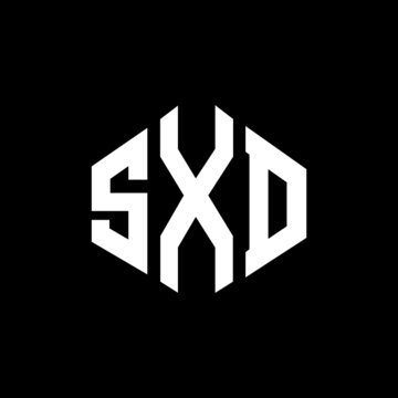 SXD letter logo design with polygon shape. SXD polygon and cube shape logo design. SXD hexagon vector logo template white and black colors. SXD monogram, business and real estate logo.