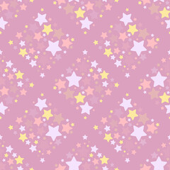 Fototapeta na wymiar pastel star and polka dot in square shape seamless background for fabric pattern