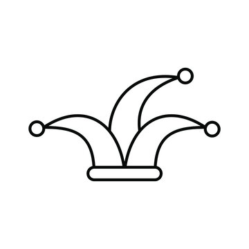 jester hat outline icon vector