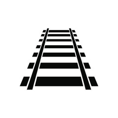 railroad track isolated on white