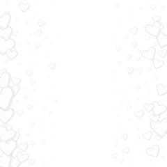 White heart love confettis. Valentine's day border