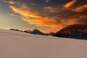 sunset in the desert