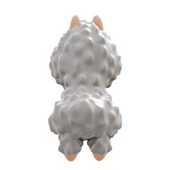 Cute Animal Lama. 3D illustration alpaca.