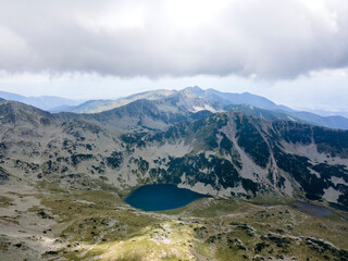 Aerial view of Pirin Mountain near Vihren Peak, Bulgaria