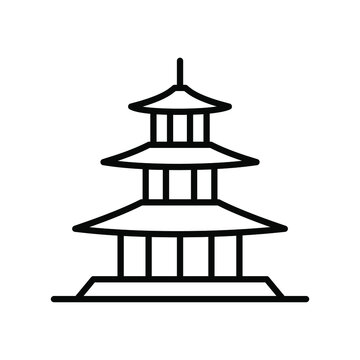 pagoda temple outline icon
