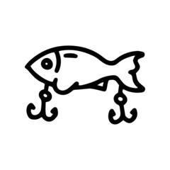 fishing wobbler line vector doodle simple icon