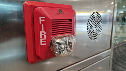 fire emergency button in a public place