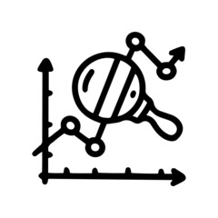 data exploration chart line vector doodle simple icon