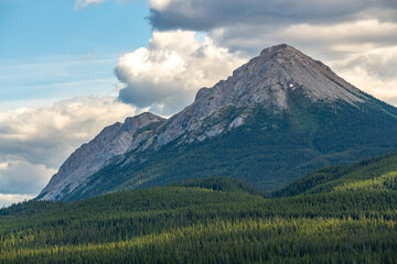 Stunning northern Canadian landscape in Yukon Territory in arctic Canada with wilderness landscape view. 