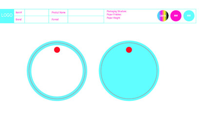 Obraz premium Customizable Card Packaging Vector Illustration, Custom Dieline Scaled Template, Fold Over Card Package Design, Editable Vector Adobe Illustrator Template, Real Size Trap Blister Card Dimension Print