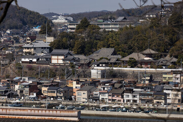 EOSRP.広島尾道、遠くの古寺。