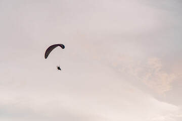 Powered parachute always adorns the sky of Parangtritis beach, Yogyakarta, Indonesia