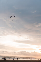 Powered parachute always adorns the sky of Parangtritis beach, Yogyakarta, Indonesia
