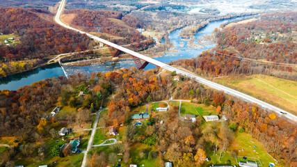 Shenandoah river and bridge landscape.