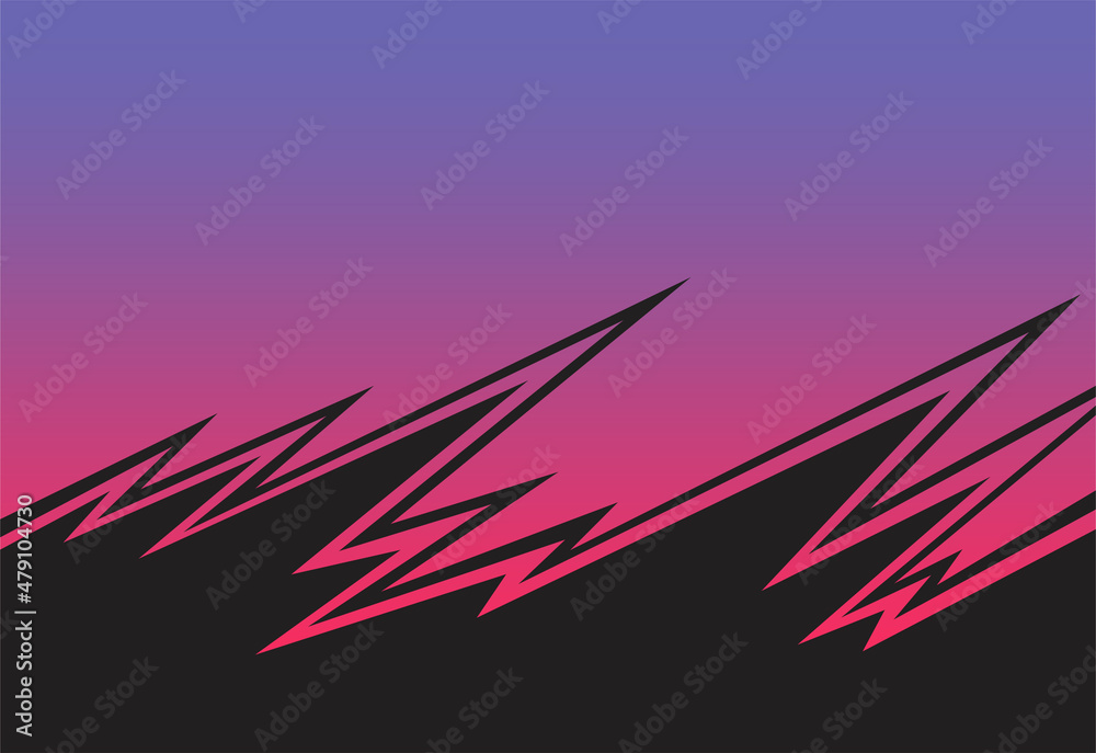 Poster abstract background with gradient spikes and jagged zigzag line pattern and some copy space are