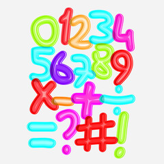 Fun style font design, childish alphabet letters vector illustration