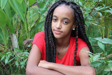 portrait of a girl with braids