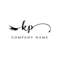 initial KP logo handwriting beauty salon fashion modern luxury letter - obrazy, fototapety, plakaty