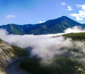 landscape with fog