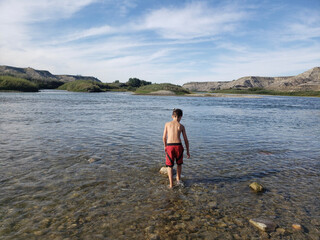 boy at the river