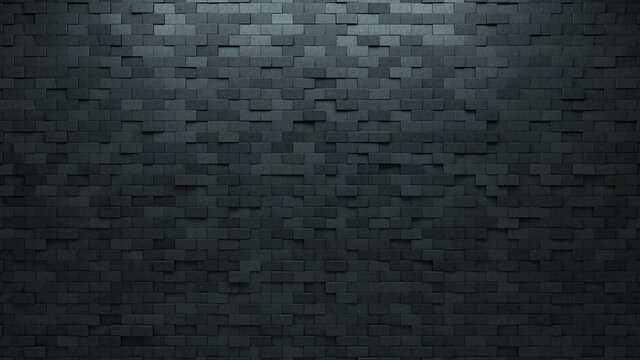 Futuristic Tiles arranged to create a Concrete wall. 3D, Rectangular Background formed from Semigloss blocks. 3D Render