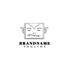 dracula logo cartoon template icon design black isolated vector illustration