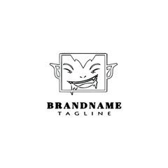 dracula logo cartoon template icon design black isolated vector illustration