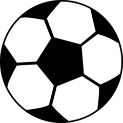 Football Vector Icon. Black and White Simple Soccer Ball..eps