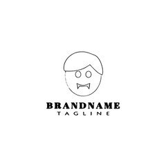 dracula logo cartoon template icon design black isolated vector illustration