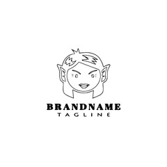 dracula logo cartoon template icon design black isolated vector illustration