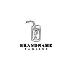 fresh drinks cartoon logo template icon black isolated vector illustration