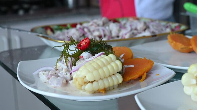 ceviche, seafood dish, peruvian cuisine