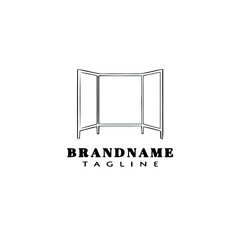 window logo cartoon template icon design black isolated vector illustration