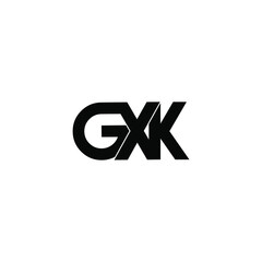 gxk letter initial monogram logo design