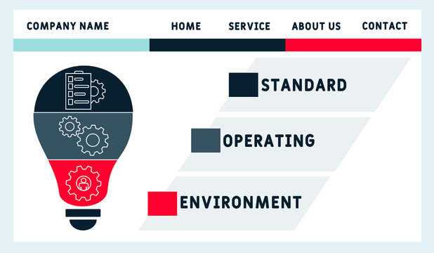 SOE - Standard Operating Environment acronym. business concept background.  vector illustration concept with keywords and icons. lettering illustration with icons for web banner, flyer, landing pag