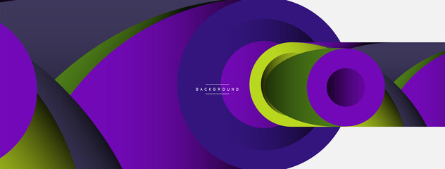 Abstract background. Minimal geometric circles and round style shapes with deep shadow effects. Trendy technology business template for wallpaper banner or background