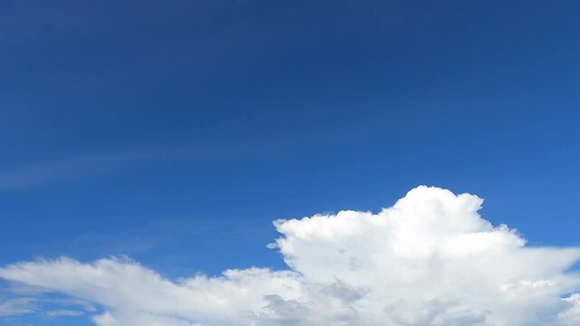 Clear Navy blue sky n white fluffy cumulonimbus clouds