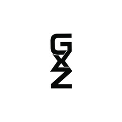 gxz letter initial monogram logo design