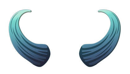 Obraz premium horn vector illustration white background animal basic debil blue