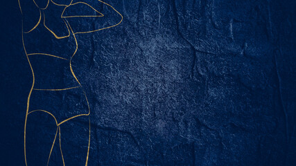 Beautiful sexy fitness girl. Thin line style