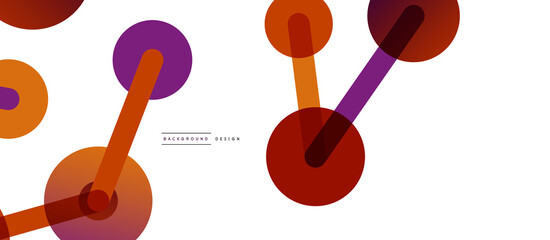 Line points connections geometric abstract background. Circles connected by lines. Trendy techno business template for wallpaper, banner, background or landing
