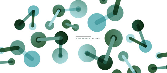 Abstract background. Round dots connected by lines. Trendy techno business template for wallpaper, banner, background or landing