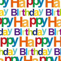 happy birthday pattern with colorful alphabet