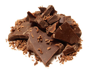 Chocolate on white background