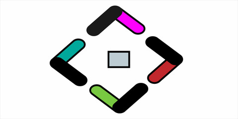 Abstract emblem, design concept, logo, logotype element for template.Logo isolated on white background.